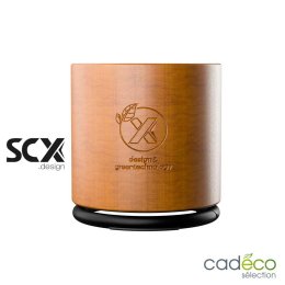 SCX.design O25 10 W Tapis de souris à induction avec logo lumineux (Noir,  blanc, Caoutchouc, 280g) comme goodies d'entreprise Sur